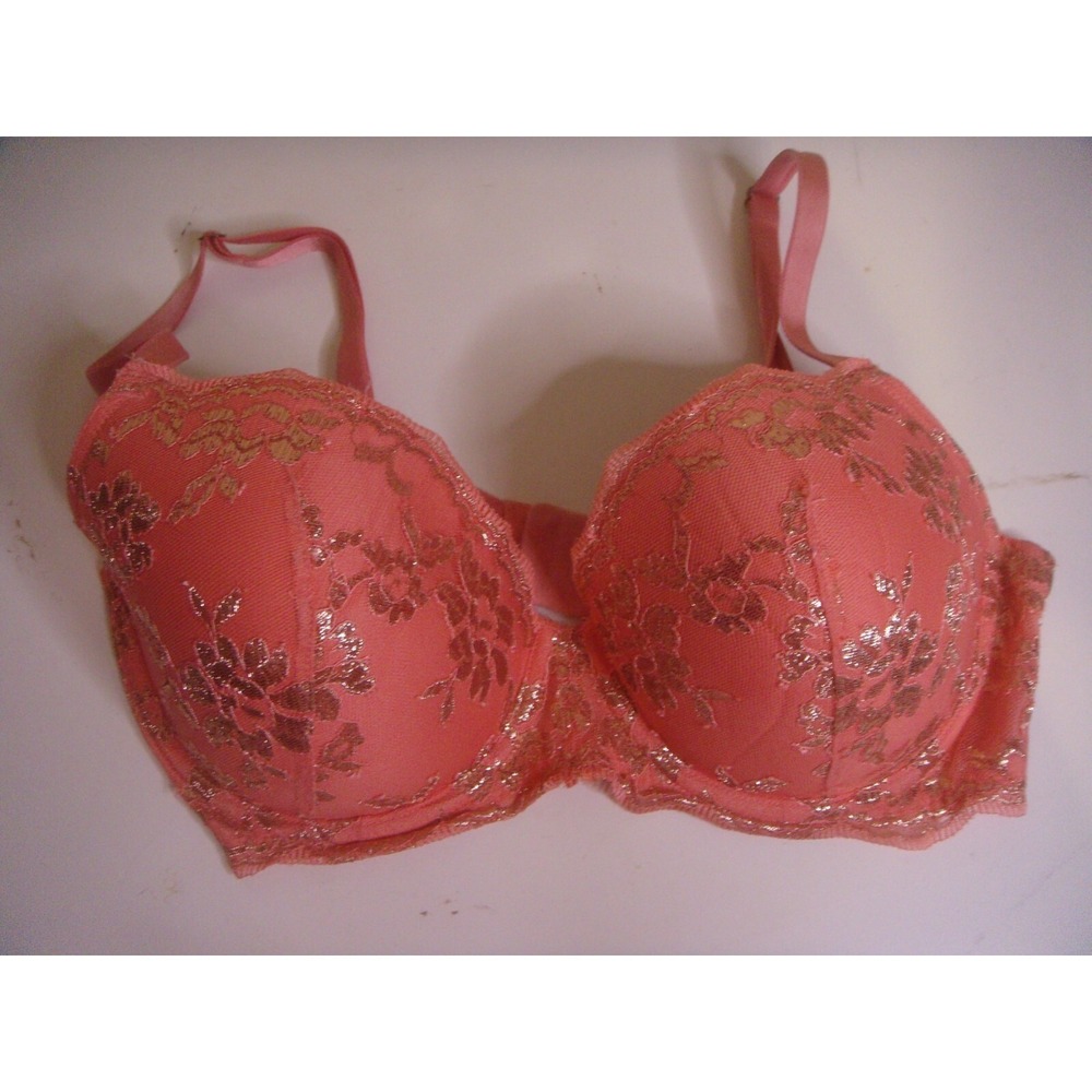 Victorias Secret 32DDD DREAM ANGELS lined demi gold‎ trim design underwire